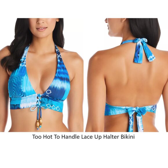 NWT Bleu Rod Beatty Women's Bikini Bandeau Top Multicolor Sz 4-36DD $100 12HL746 - Picture 3 of 9